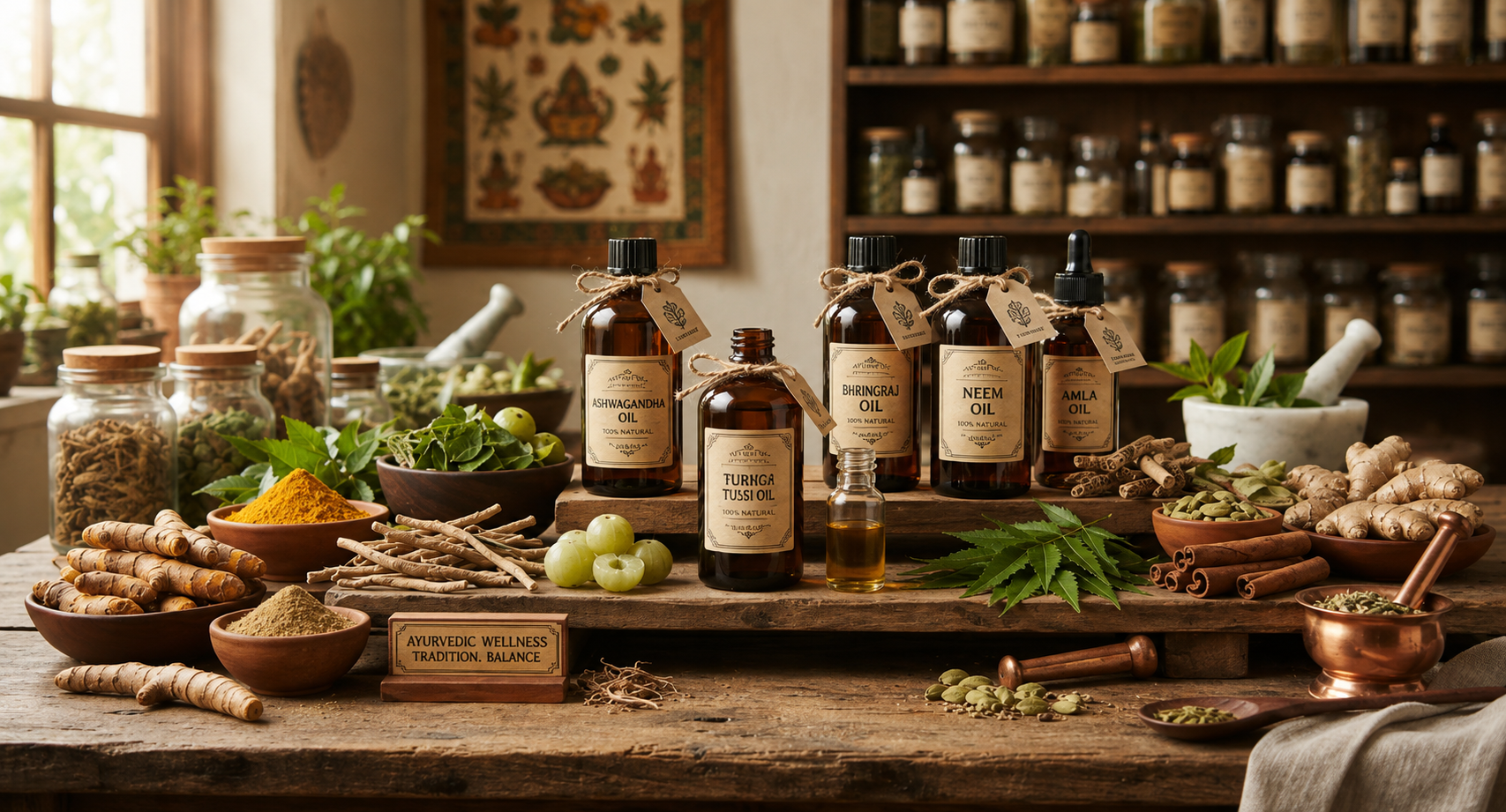 Ayurvedic herbs and oils